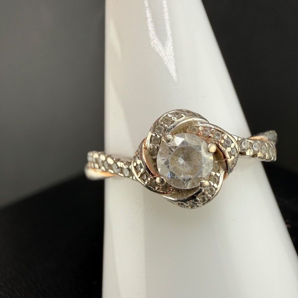 Vintage Sterling Silver Ring Cocktail Signed IBB Size 8.75